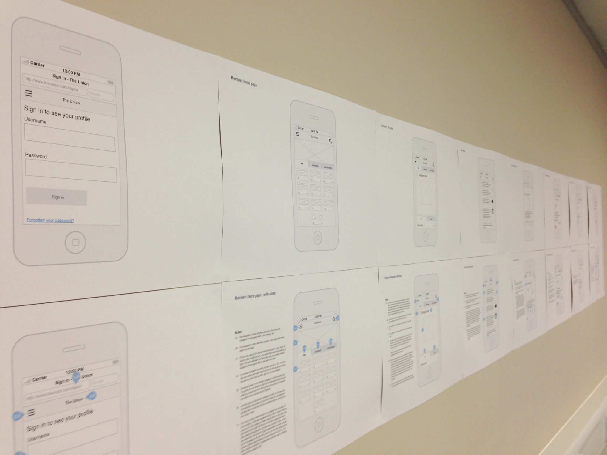 Photo of The Union wireframes