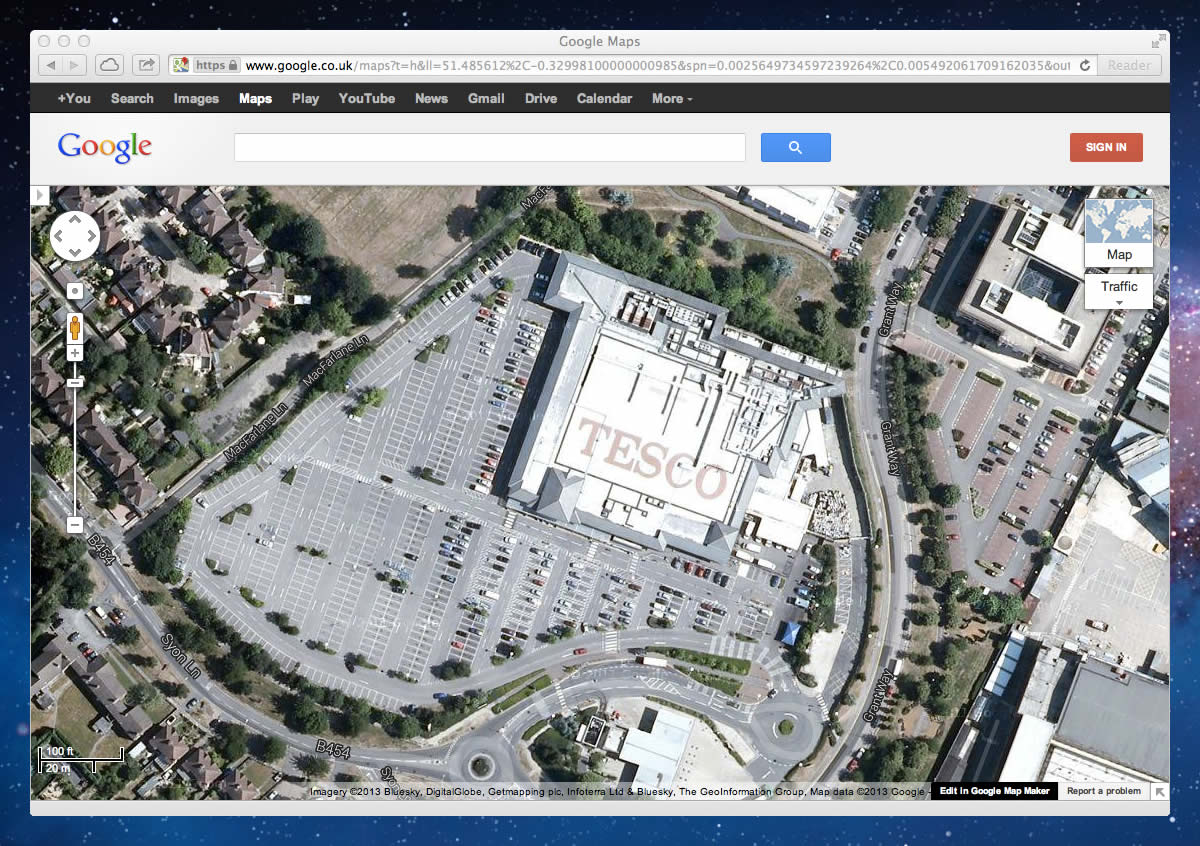 Tesco store on Google Maps